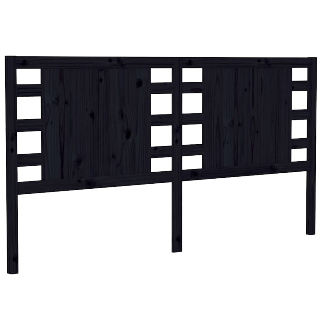 sengegærde 206x4x100 cm massivt fyrretræ sort
