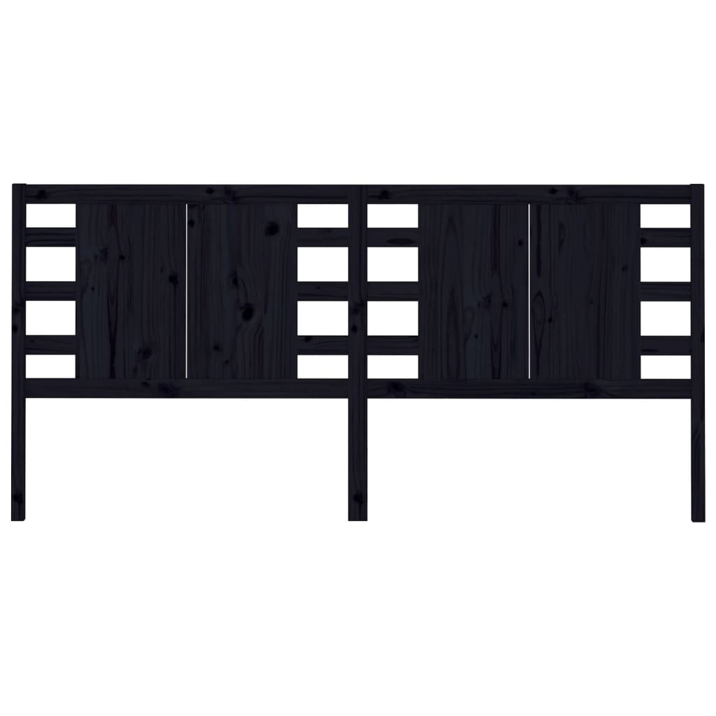 sengegærde 206x4x100 cm massivt fyrretræ sort