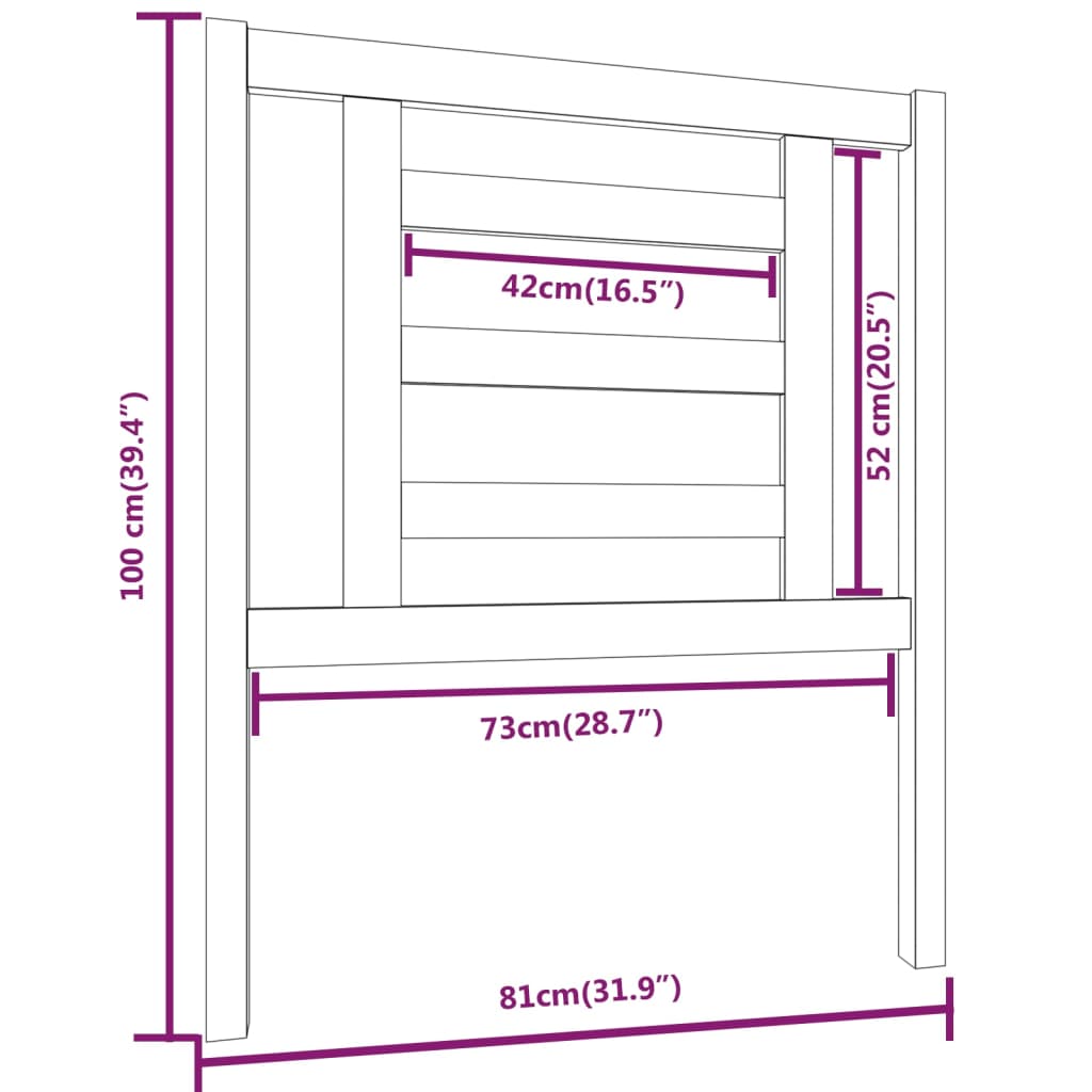 sengegærde 81x4x100 cm massivt fyrretræ hvid