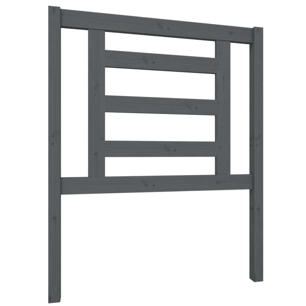 sengegærde 81x4x100 cm massivt fyrretræ grå