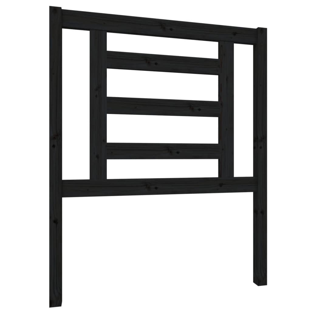 sengegærde 81x4x100 cm massivt fyrretræ sort