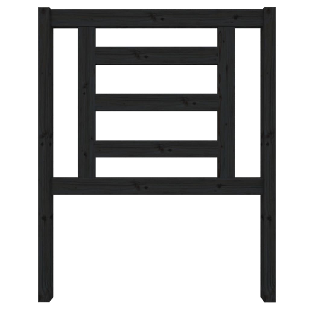 sengegærde 81x4x100 cm massivt fyrretræ sort