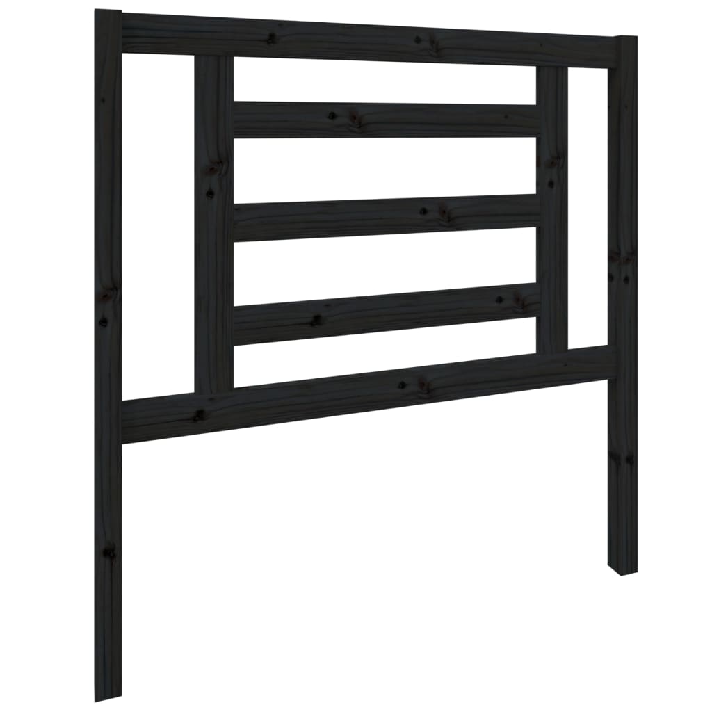 sengegærde 96x4x100 cm massivt fyrretræ sort