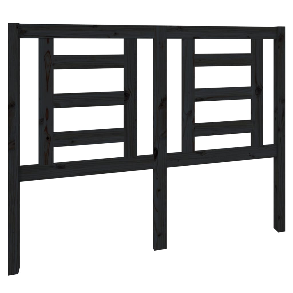 sengegærde 126x4x100 cm massivt fyrretræ sort
