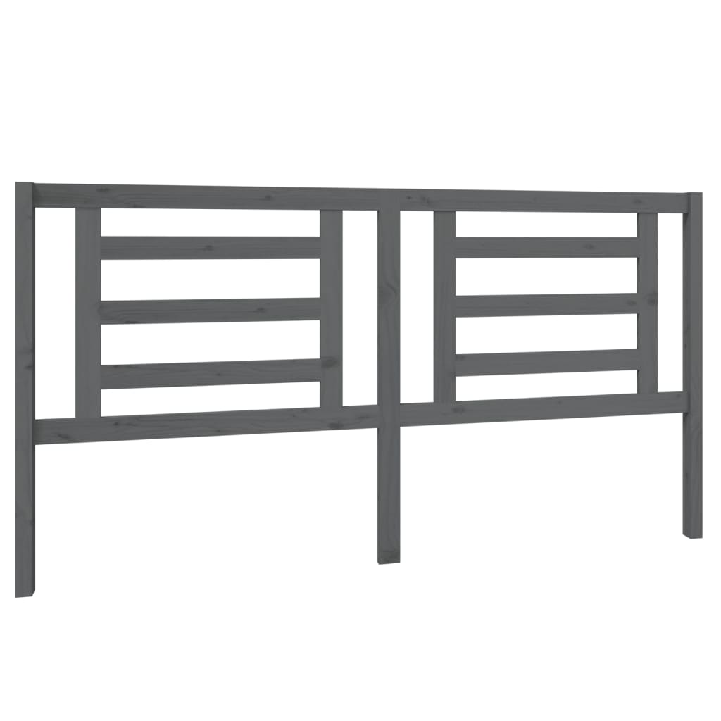 sengegærde 186x4x100 cm massivt fyrretræ grå
