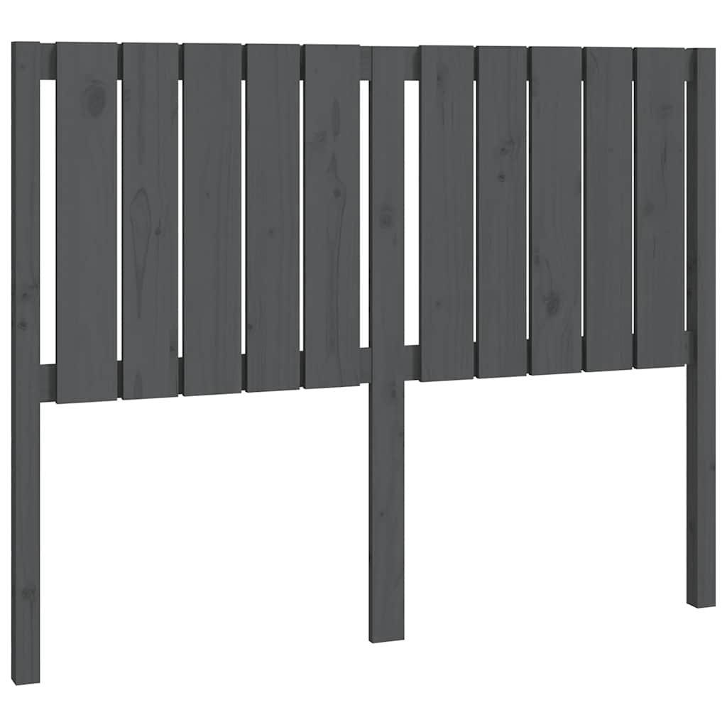 sengegærde 125,5x4x100 cm massivt fyrretræ grå