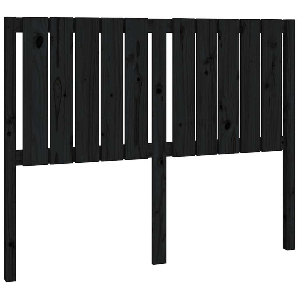sengegærde 125,5x4x100 cm massivt fyrretræ sort