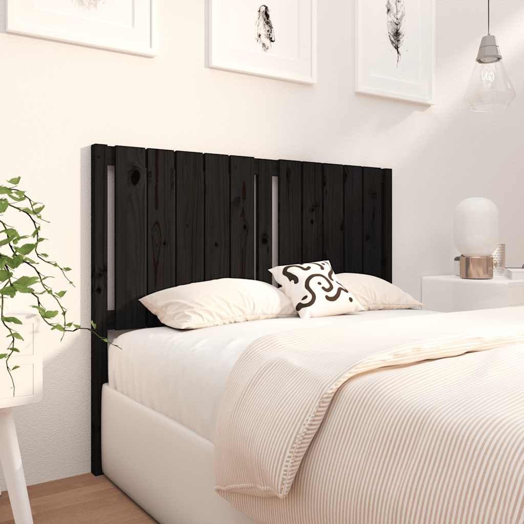 sengegærde 125,5x4x100 cm massivt fyrretræ sort