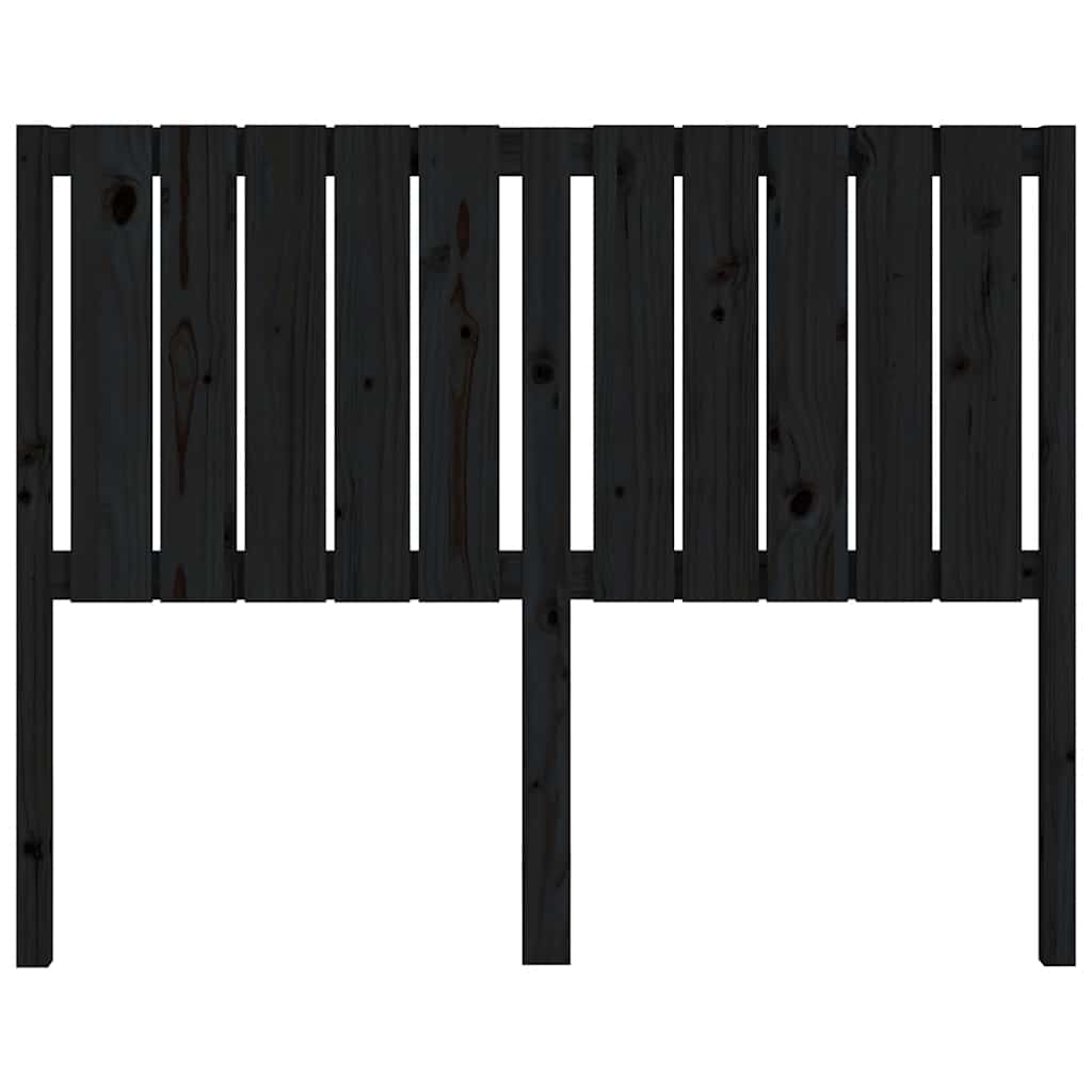 sengegærde 125,5x4x100 cm massivt fyrretræ sort