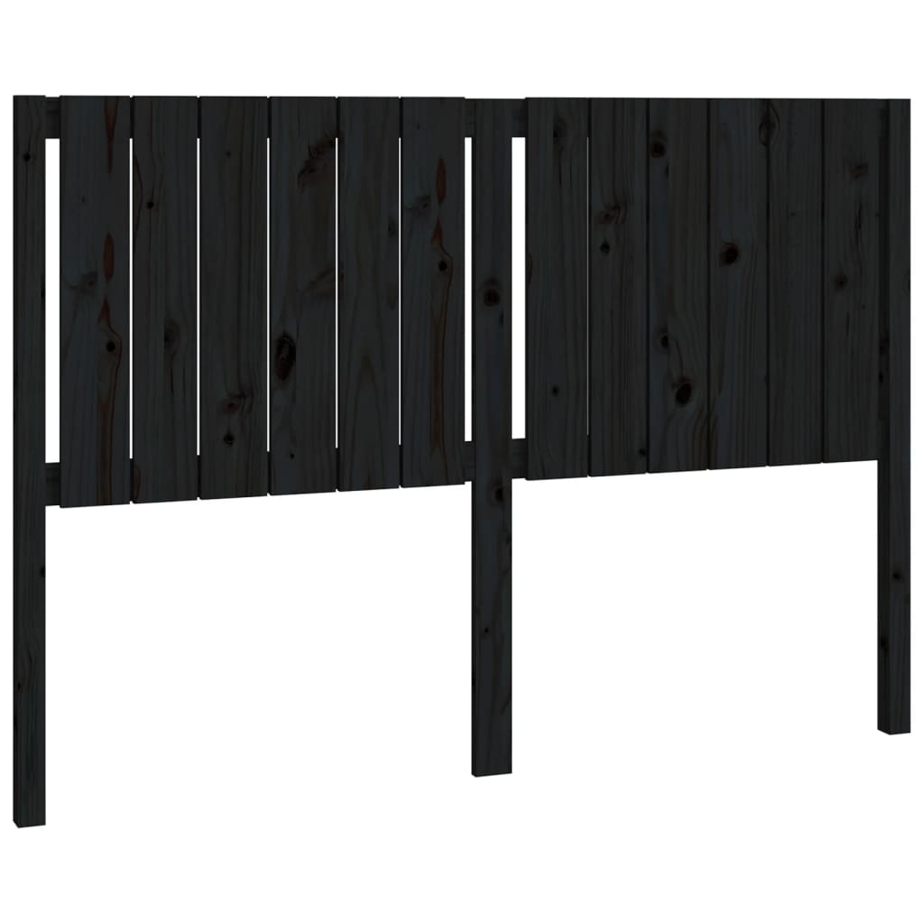 sengegærde 145,5x4x100 cm massivt fyrretræ sort