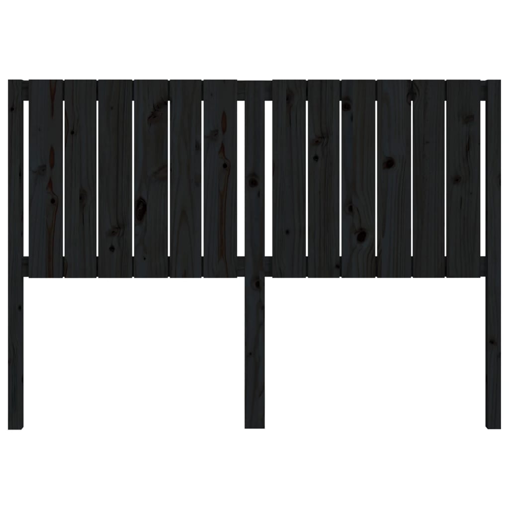 sengegærde 145,5x4x100 cm massivt fyrretræ sort