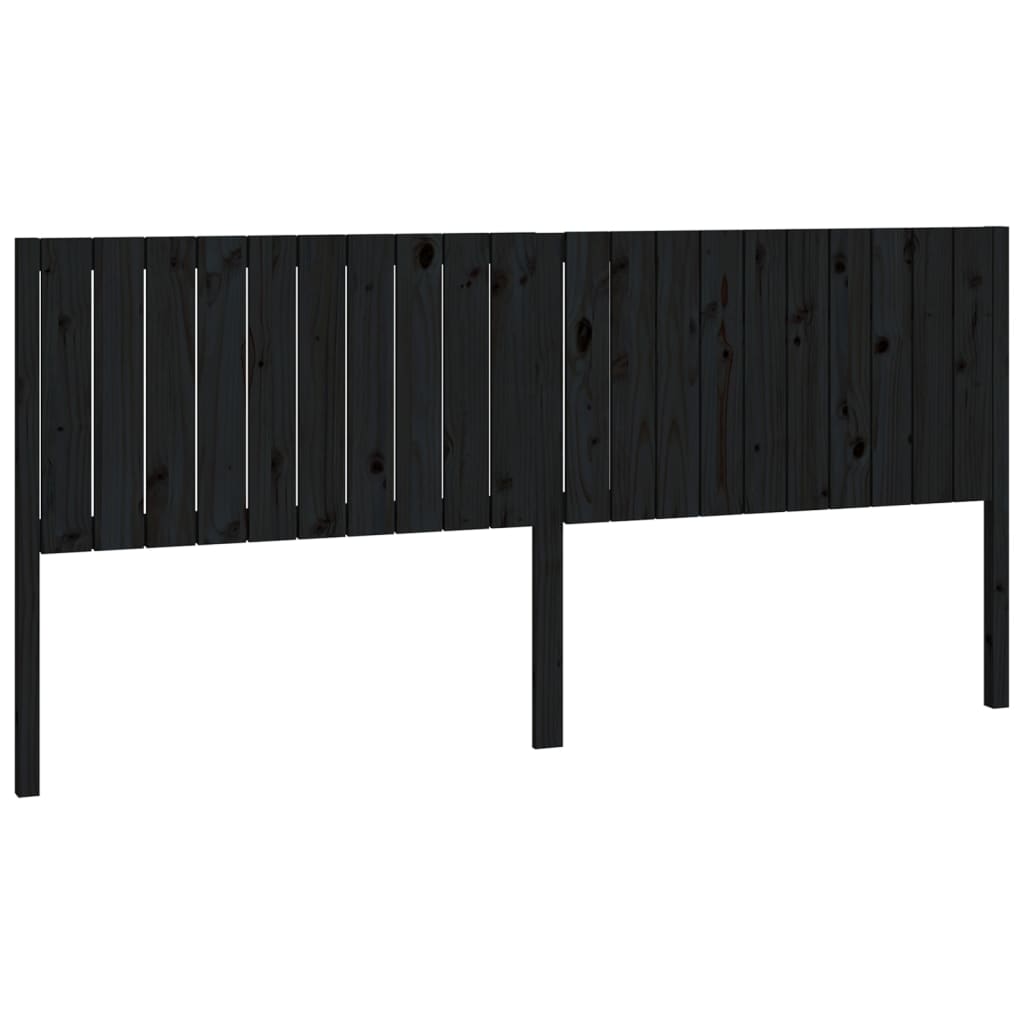 sengegærde 205,5x4x100 cm massivt fyrretræ sort