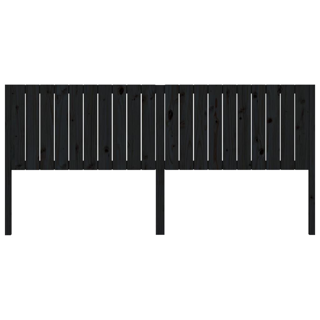 sengegærde 205,5x4x100 cm massivt fyrretræ sort