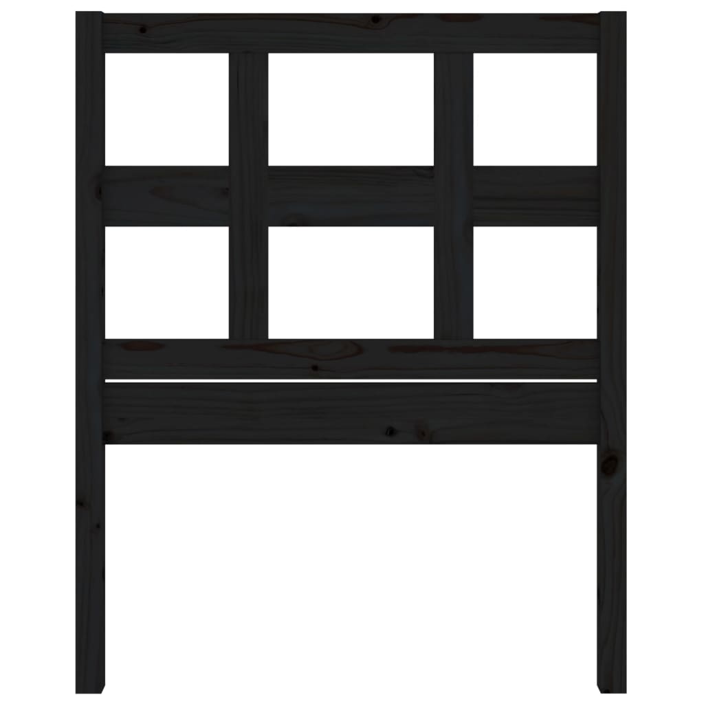 sengegærde 95,5x4x100 cm massivt fyrretræ sort