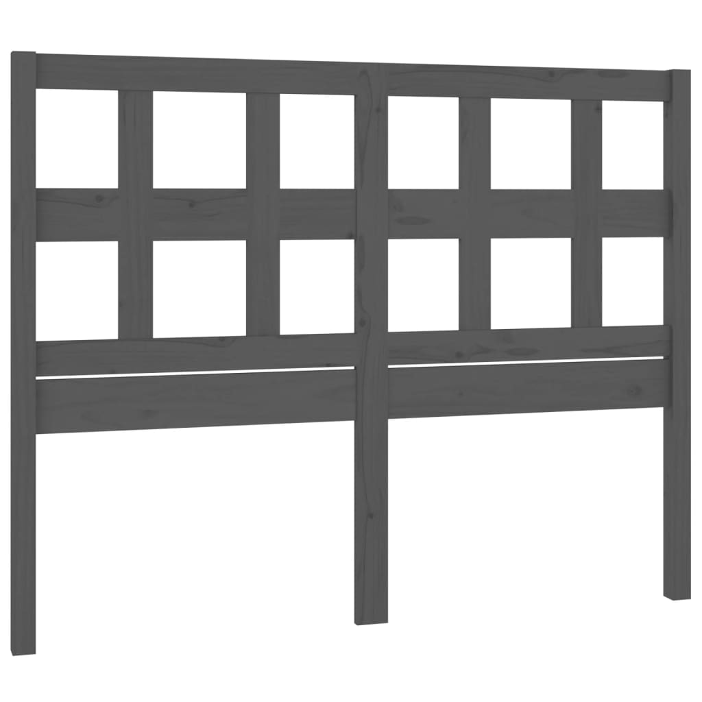 sengegærde 125,5x4x100 cm massivt fyrretræ grå