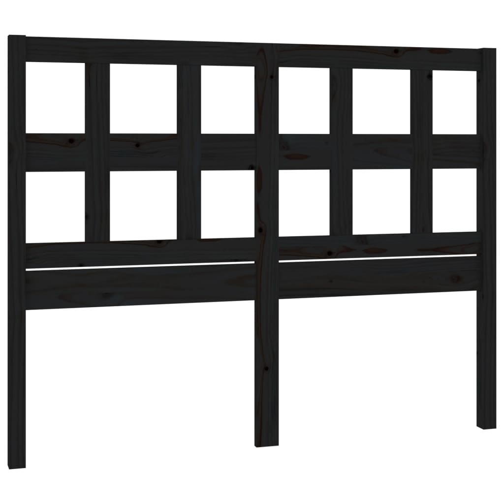 sengegærde 165,5x4x100 cm massivt fyrretræ sort