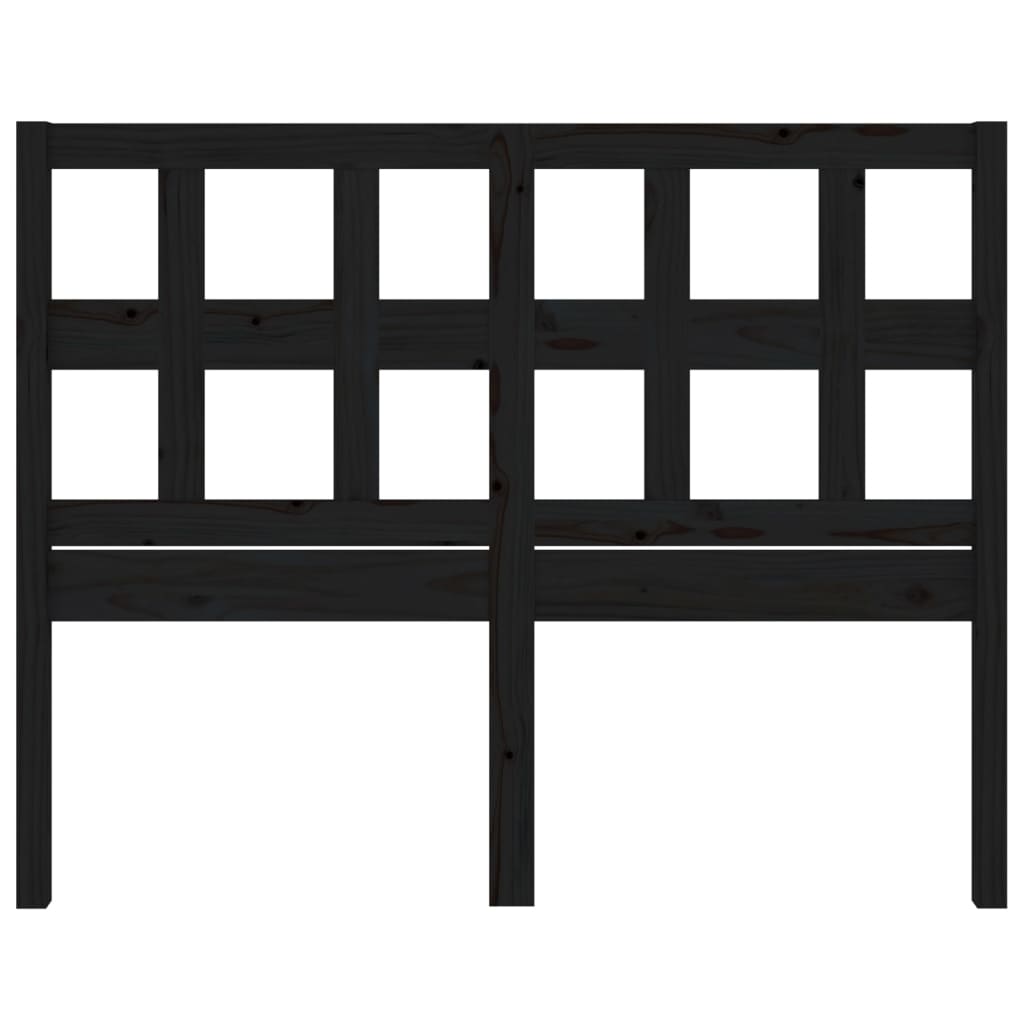 sengegærde 185,5x4x100 cm massivt fyrretræ sort