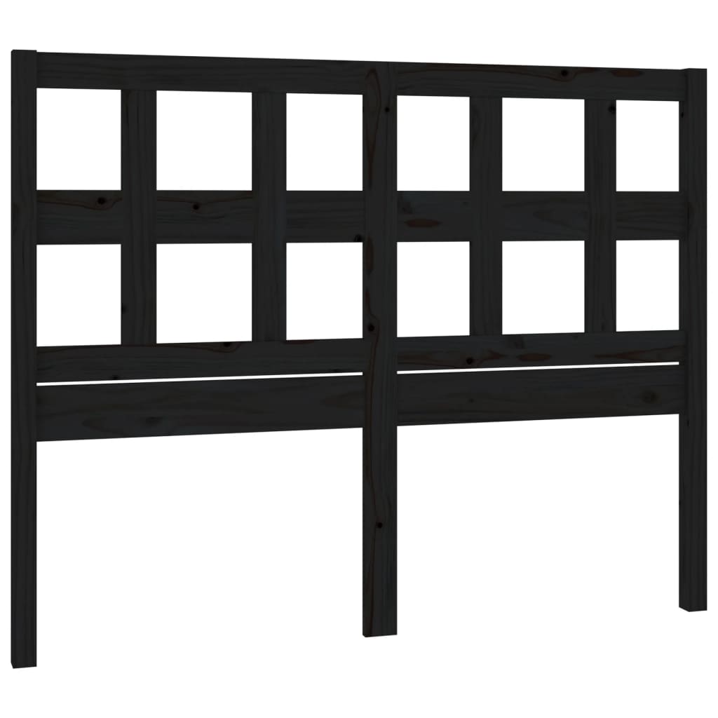 sengegærde 205,5x4x100 cm massivt fyrretræ sort