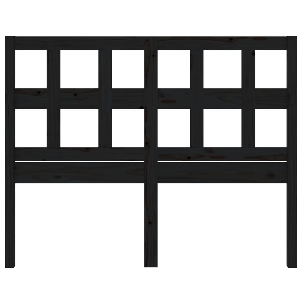 sengegærde 205,5x4x100 cm massivt fyrretræ sort