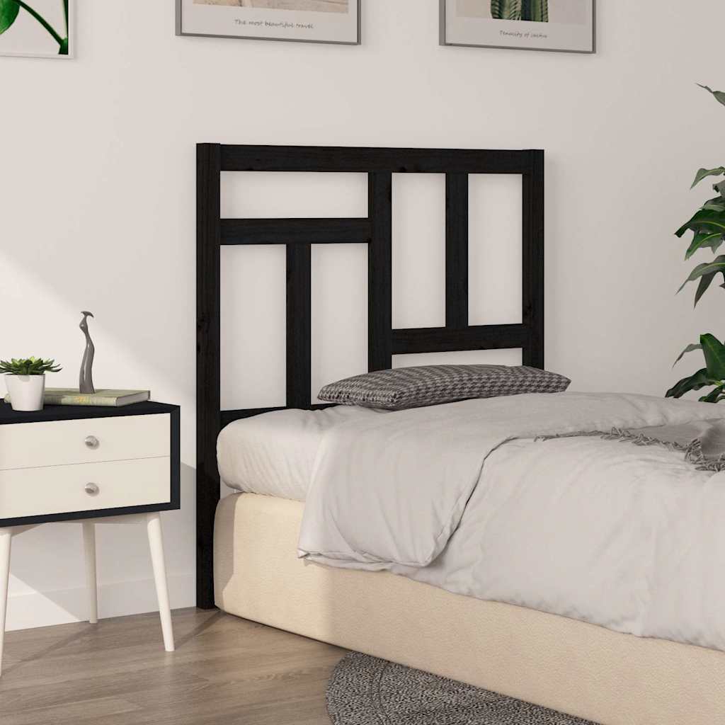 sengegærde 95,5x4x100 cm massivt fyrretræ sort