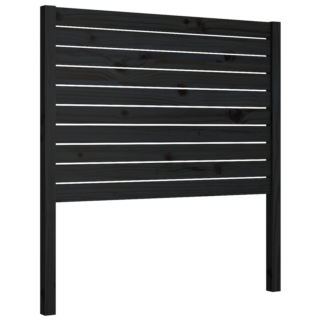 sengegærde 81x4x100 cm massivt fyrretræ sort