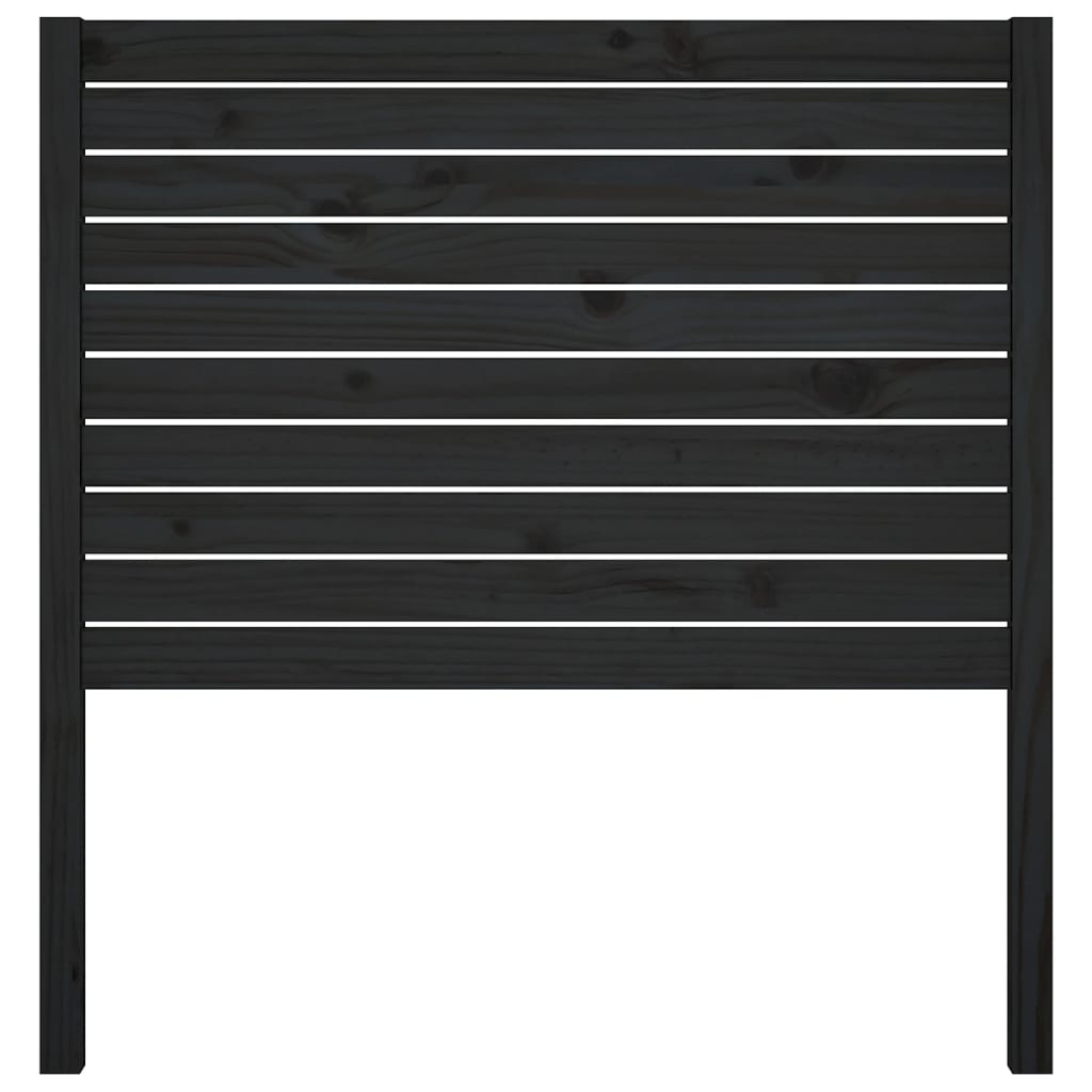 sengegærde 81x4x100 cm massivt fyrretræ sort