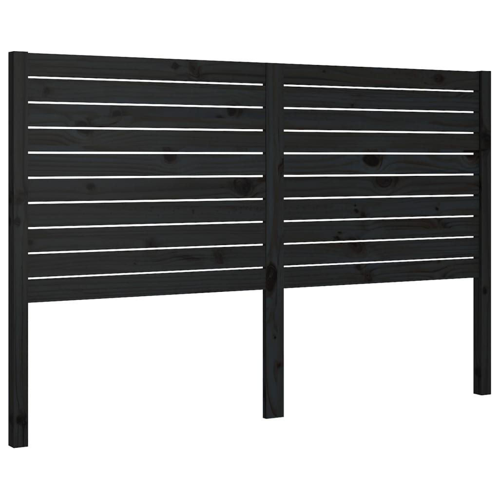 sengegærde 146x4x100 cm massivt fyrretræ sort