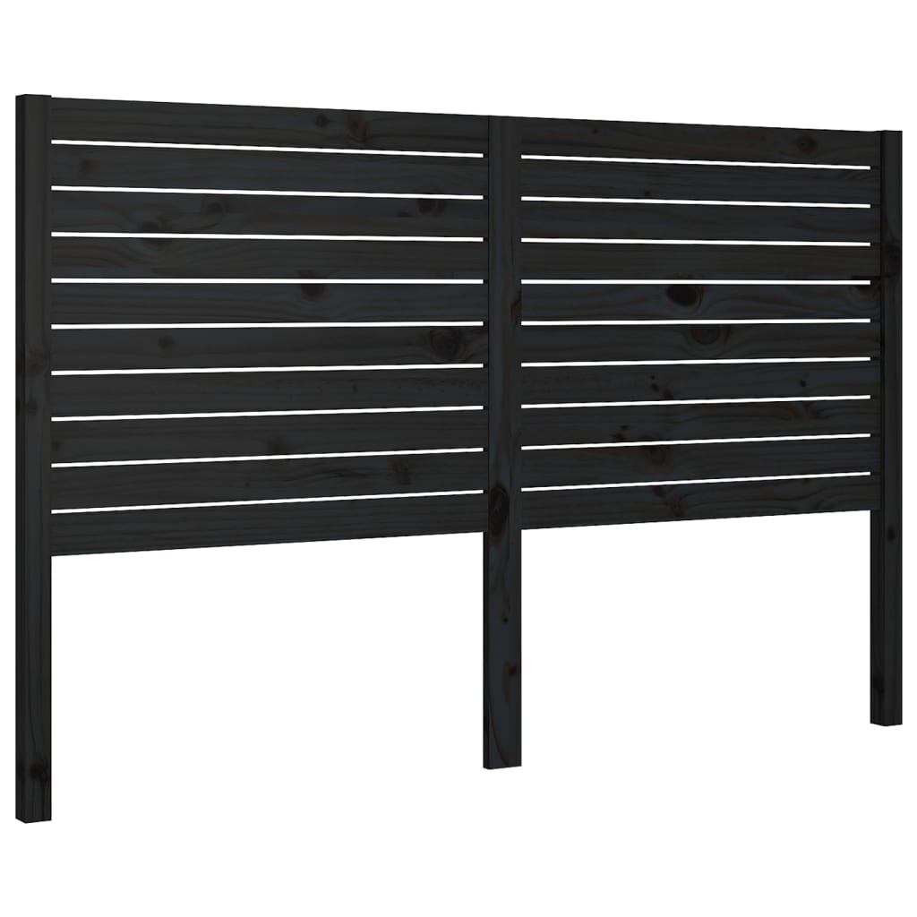 sengegærde 166x4x100 cm massivt fyrretræ sort