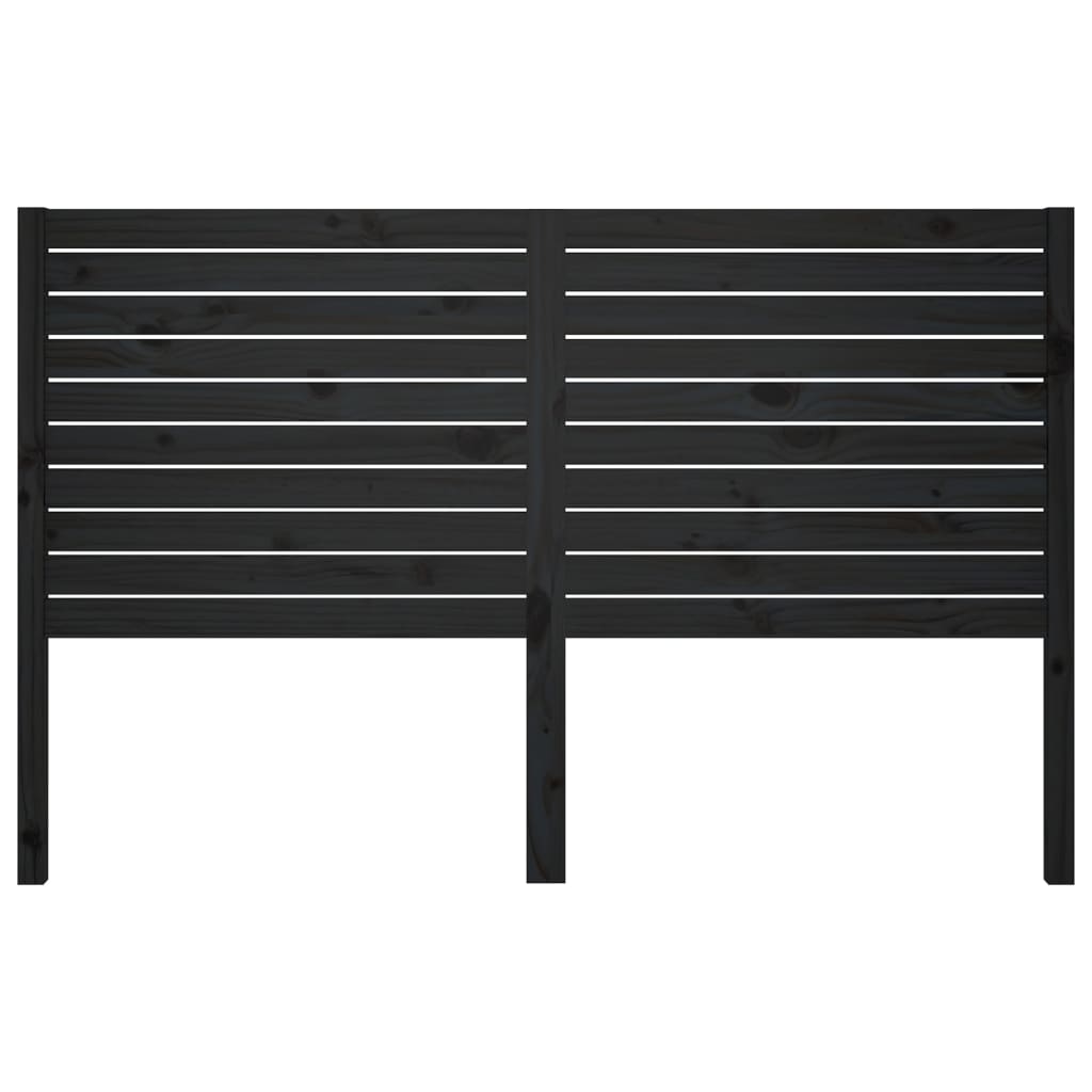 sengegærde 166x4x100 cm massivt fyrretræ sort