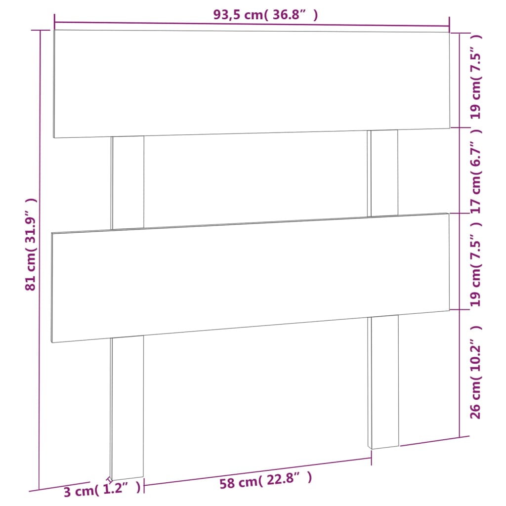 sengegærde 93,5x3x81 cm massivt fyrretræ