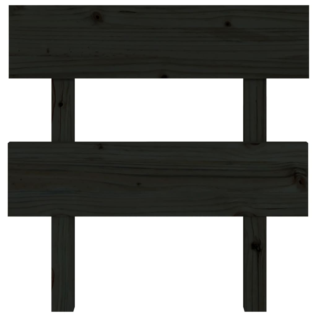 sengegærde 93,5x3x81 cm massivt fyrretræ sort