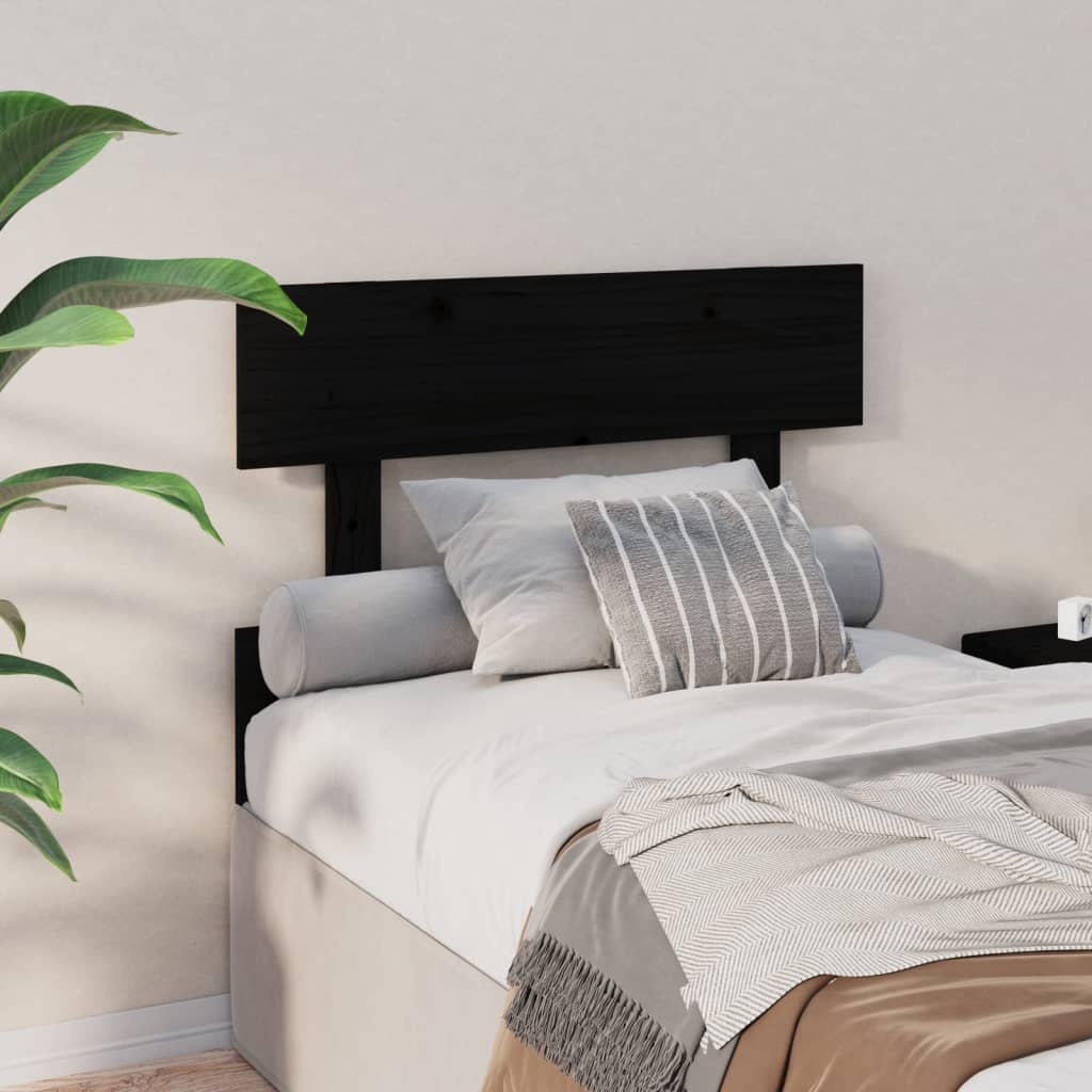 sengegærde 103,5x3x81 cm massivt fyrretræ sort