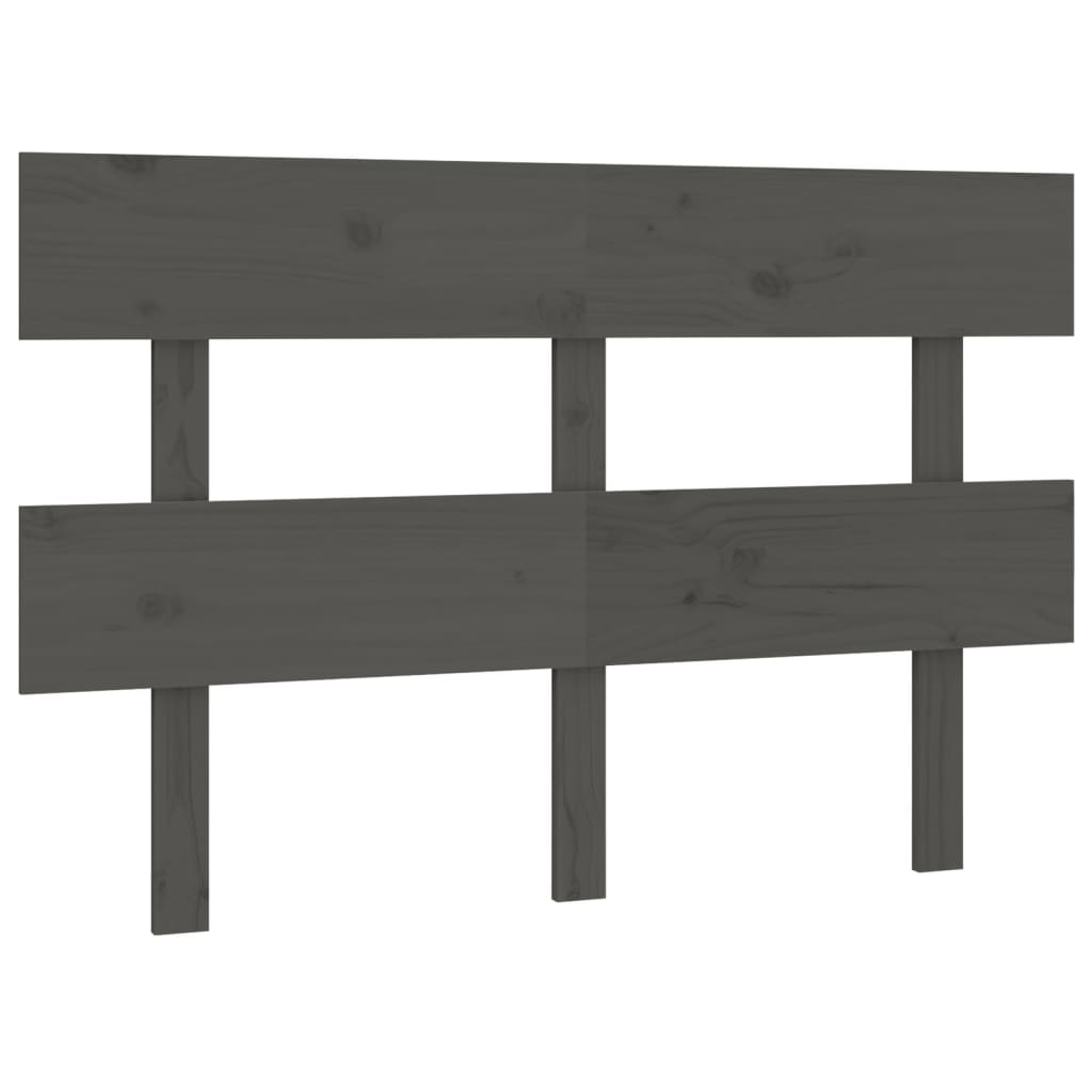 sengegærde 124x3x81 cm massivt fyrretræ grå