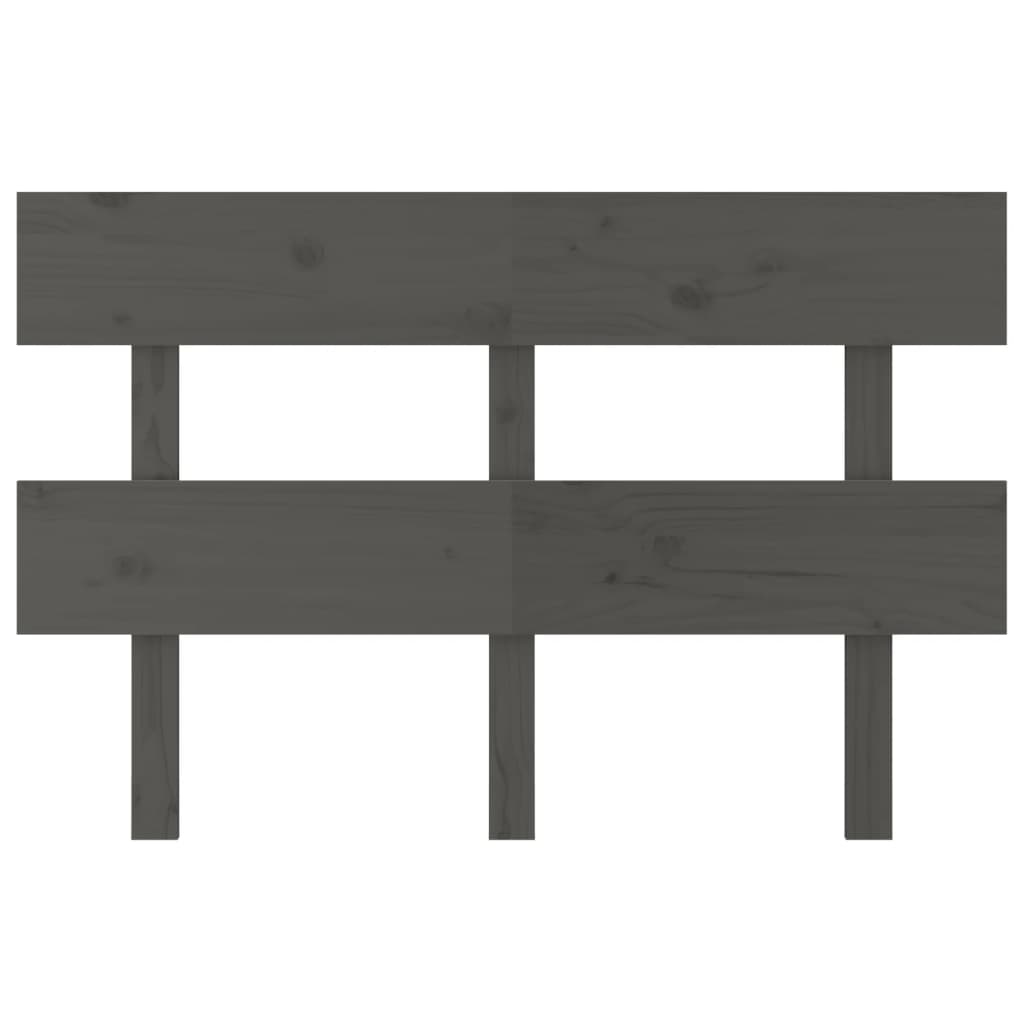sengegærde 124x3x81 cm massivt fyrretræ grå