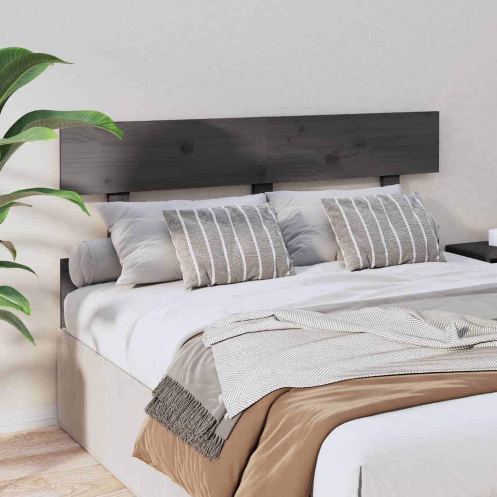 sengegærde 124x3x81 cm massivt fyrretræ grå