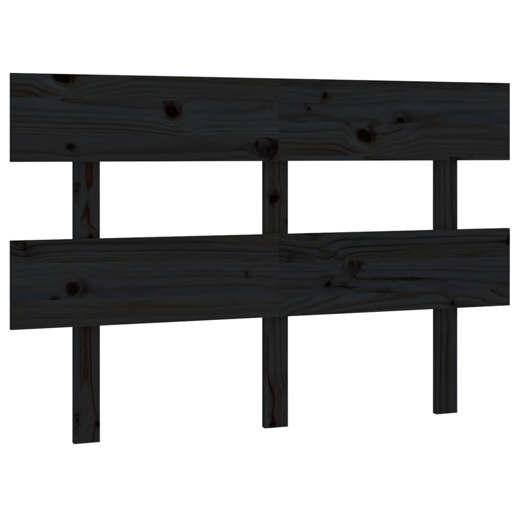 sengegærde 124x3x81 cm massivt fyrretræ sort