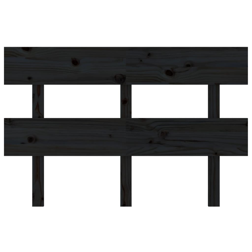 sengegærde 124x3x81 cm massivt fyrretræ sort
