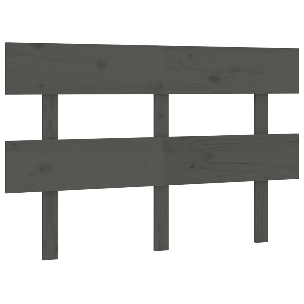 sengegærde 138x3x81 cm massivt fyrretræ grå
