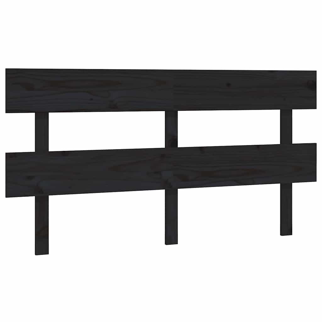 sengegærde 164x3x81 cm massivt fyrretræ sort