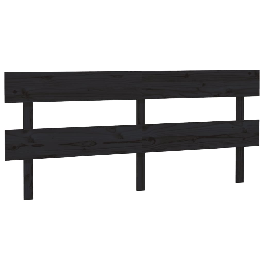 sengegærde 184x3x81 cm massivt fyrretræ sort