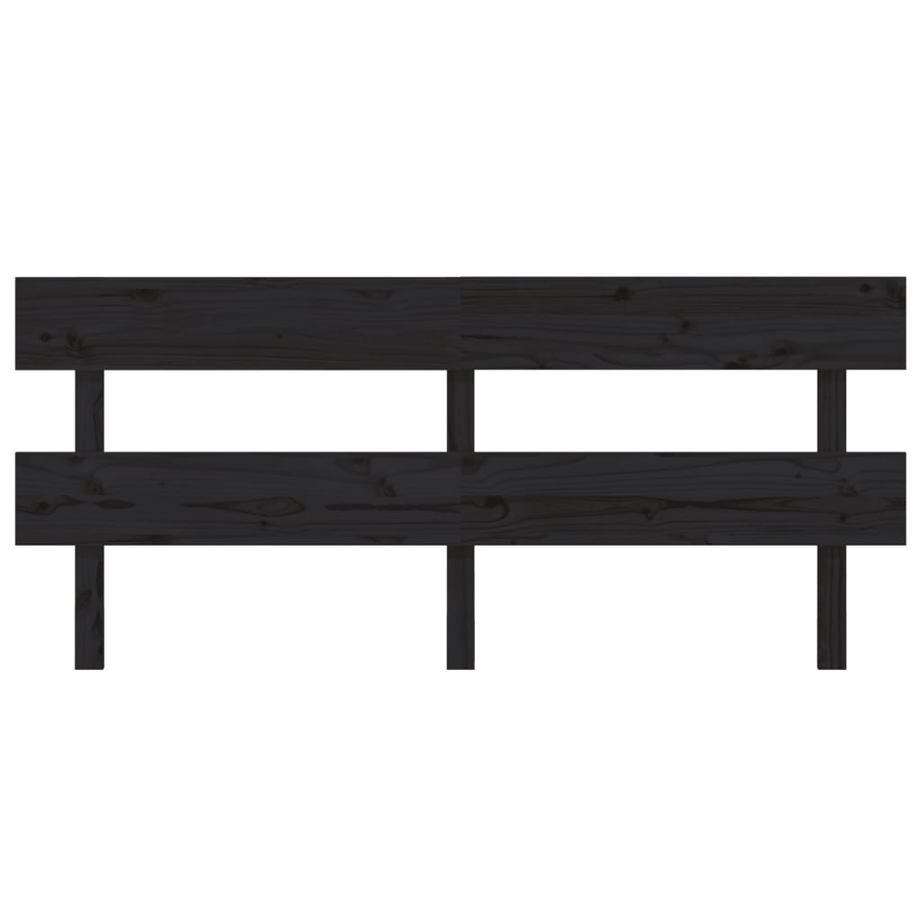 sengegærde 184x3x81 cm massivt fyrretræ sort