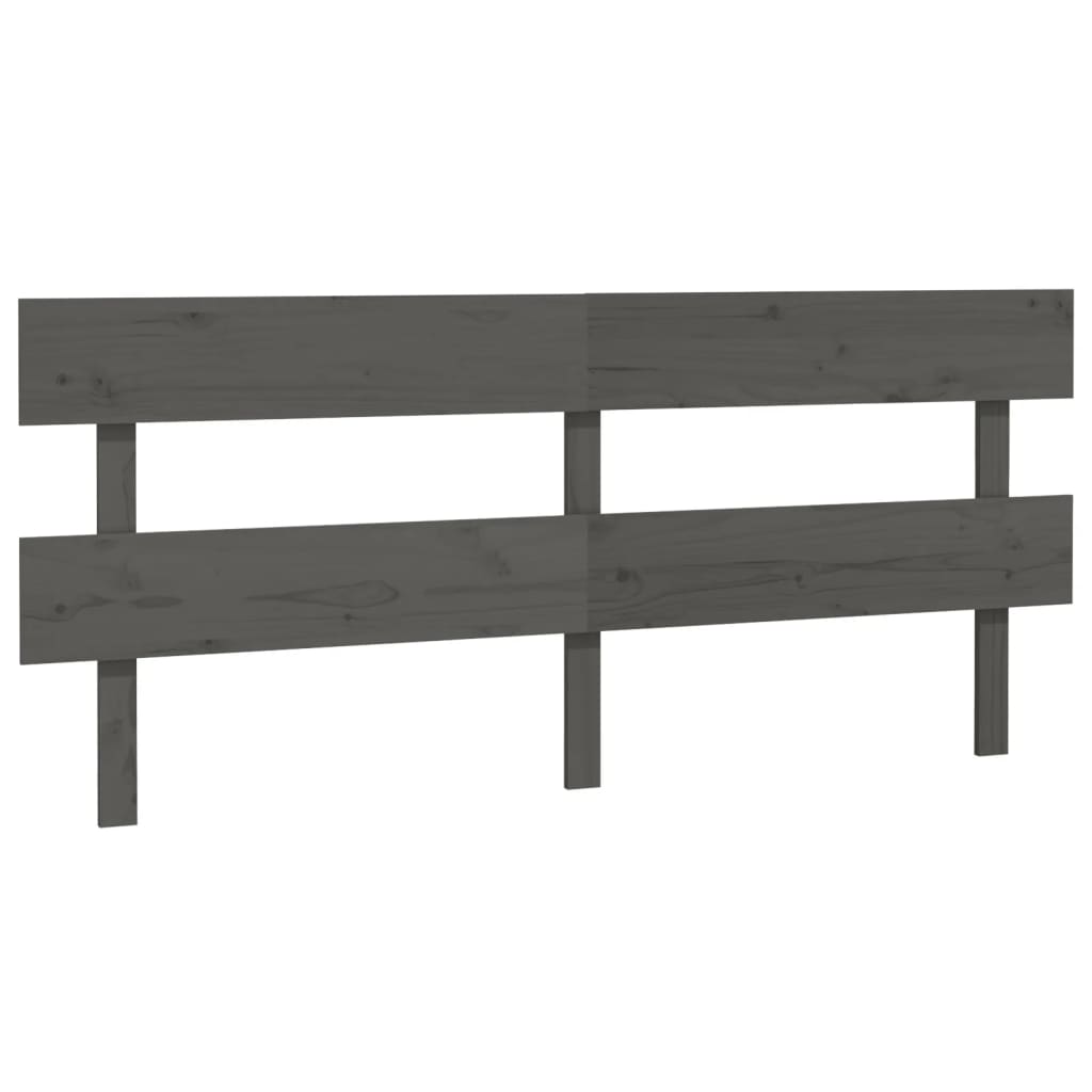 sengegærde 204x3x81 cm massivt fyrretræ grå