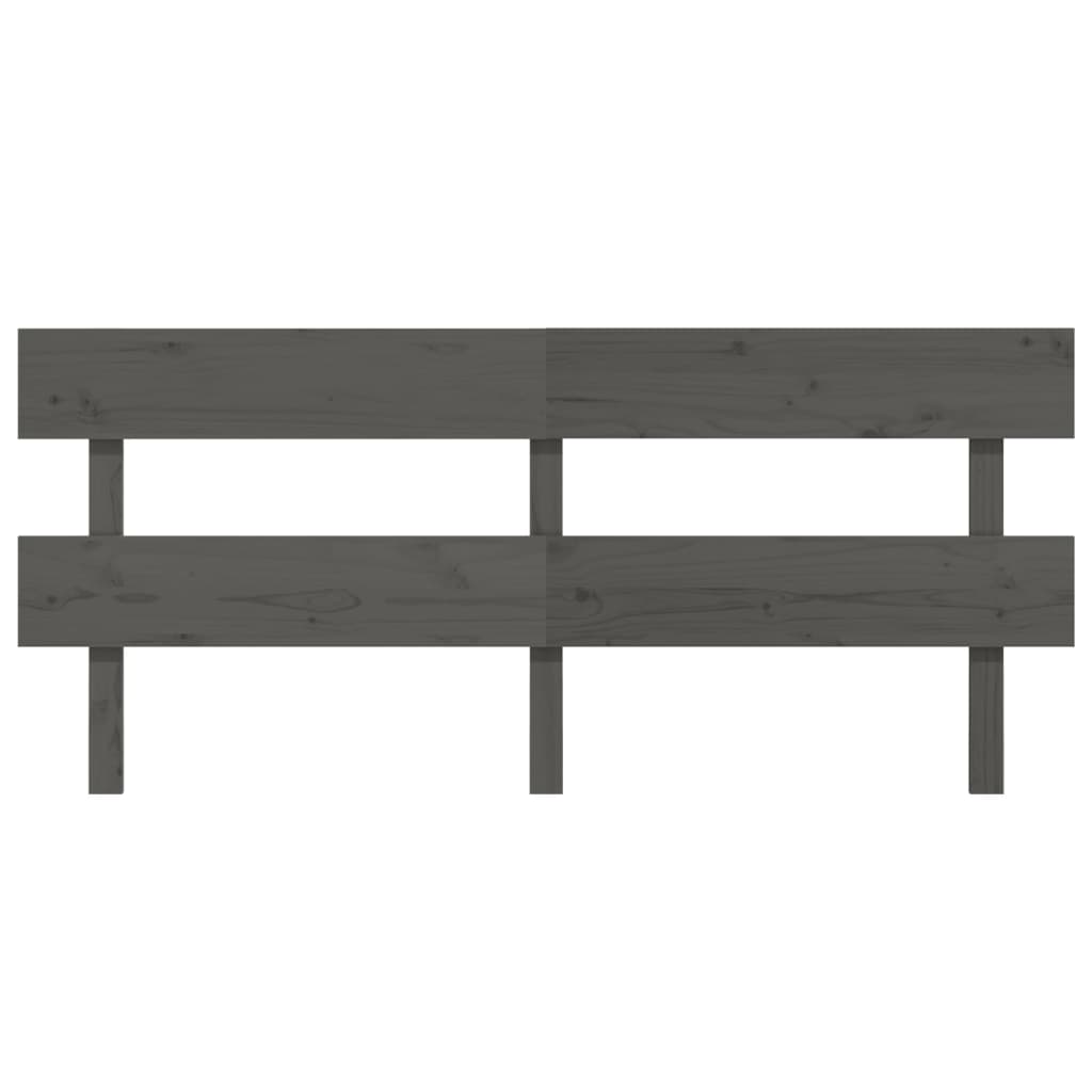 sengegærde 204x3x81 cm massivt fyrretræ grå