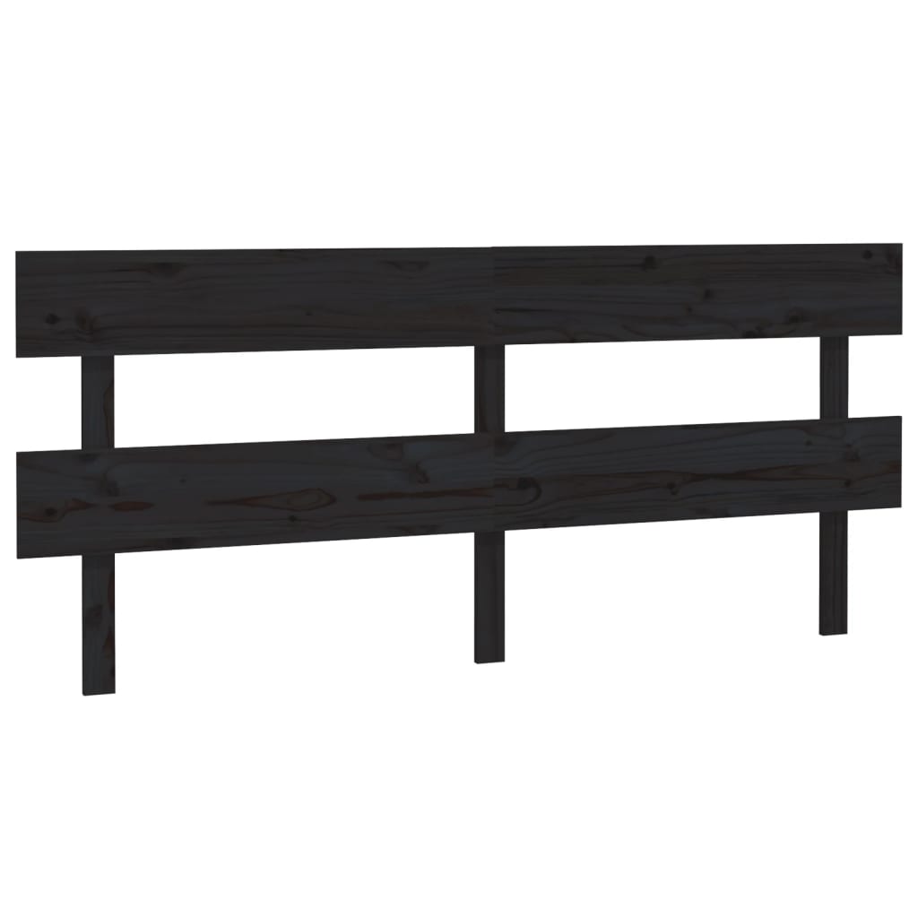 sengegærde 204x3x81 cm massivt fyrretræ sort