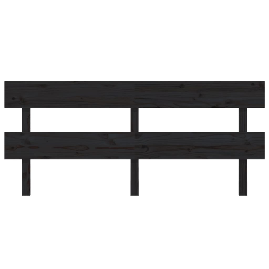 sengegærde 204x3x81 cm massivt fyrretræ sort