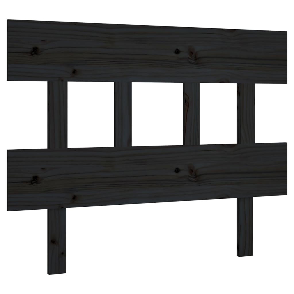 sengegærde 78,5x3x81 cm massivt fyrretræ sort