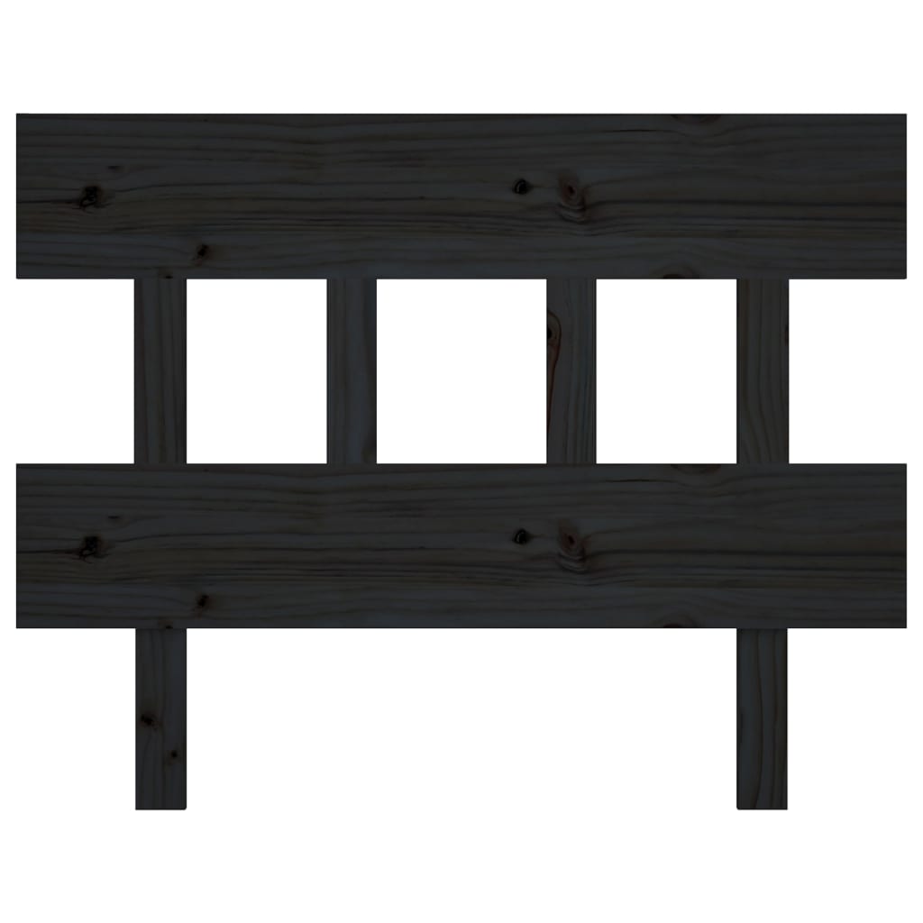 sengegærde 78,5x3x81 cm massivt fyrretræ sort