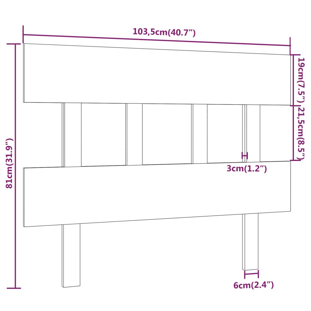 sengegærde 103,5x3x81 cm massivt fyrretræ gyldenbrun