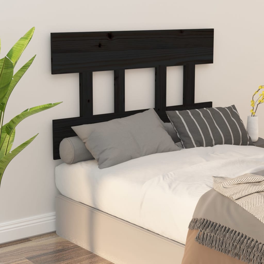 sengegærde 103,5x3x81 cm massivt fyrretræ sort