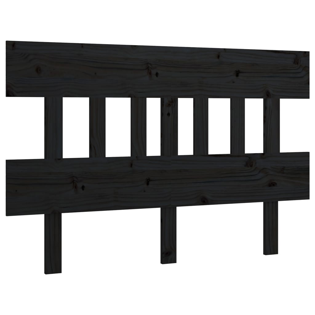 sengegærde 143,5x3x81 cm massivt fyrretræ sort